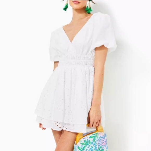 Lilly Pulitzer Axelle Eyelet White Romper Size 10 NWT - Picture 6 of 11